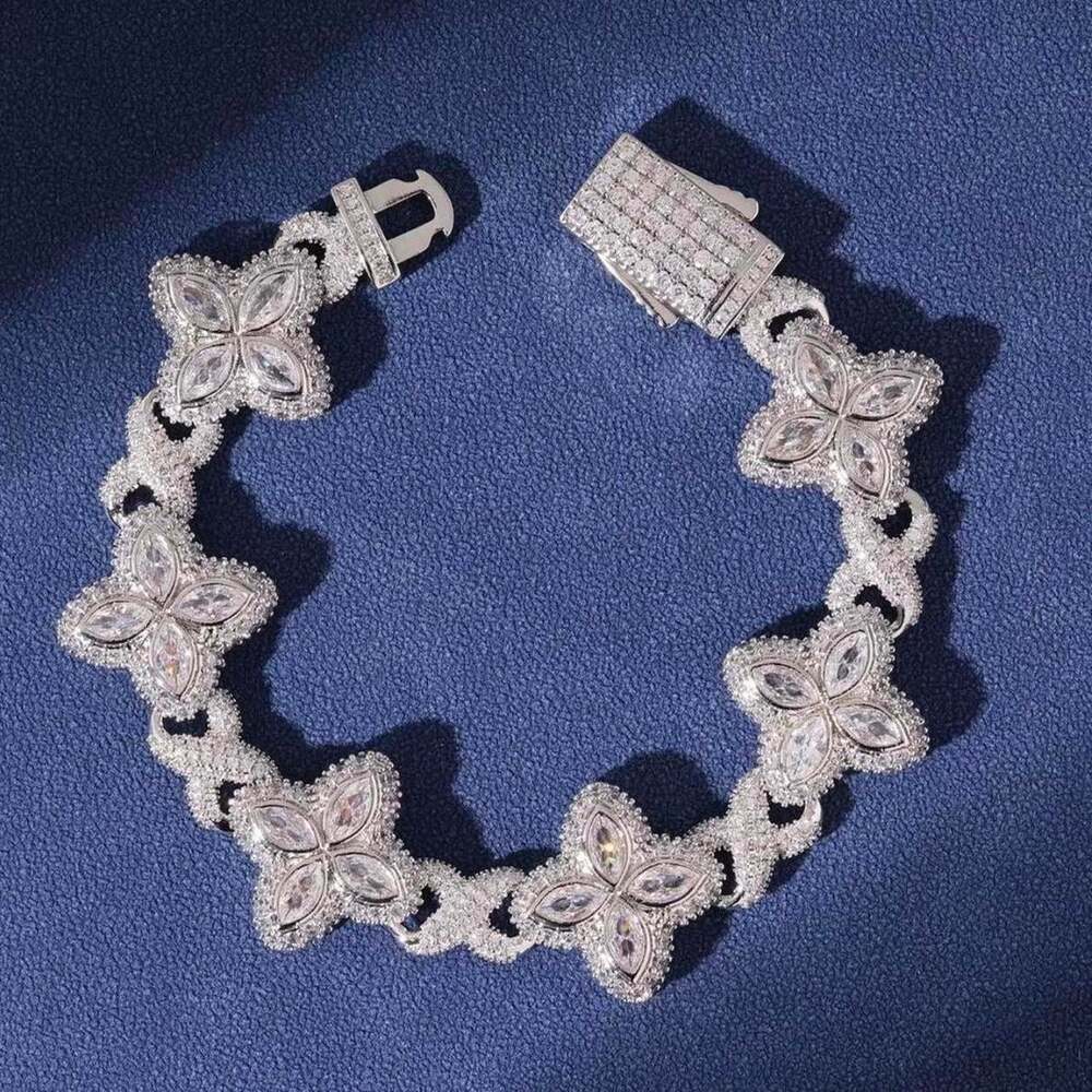 Iced Out Infinity Clover Bracelet 8876
